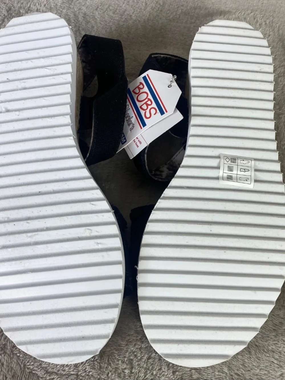 Skechers Bobs Desert Kiss Womens Sandal Size 9 Black Linen Slingback NEW - Picture 9 of 11